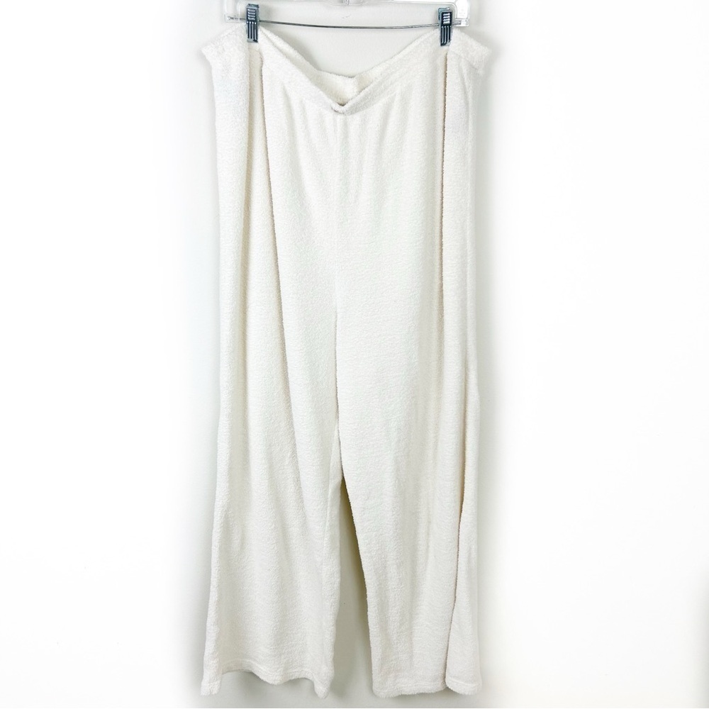 Yitty by Lizzo Fuzzy soft wide leg lounge sweat pants cream size: 3X